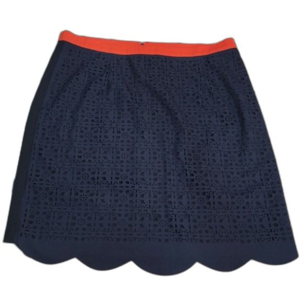 Pixley Navy & Orange w/ Stacey Scallop Hem Skirt size XL Laser Cut Top Layer NWT